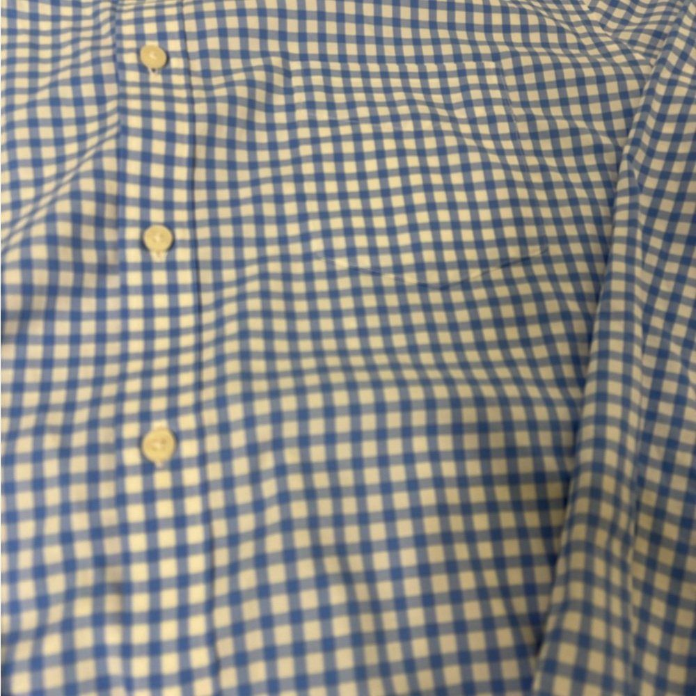 Men’s UNTUCKit Steven’s Long Sleeve Button Down Shirt Blue And White Check XXL - Picture 2 of 7